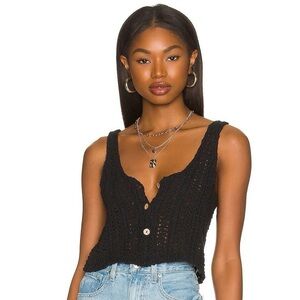 Free People Crochet Cotton Blend Sweater Tank